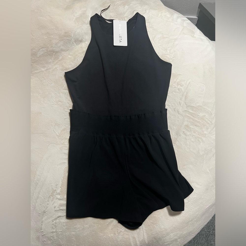 Athleta Black Cosmic Flutter Romper